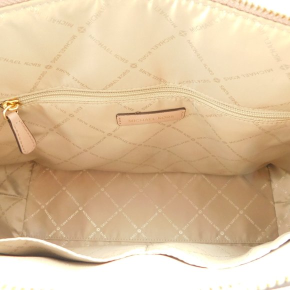 MICHAEL KORS Signature MK Logo Blush Pink Makeup Satchel Tote Shoulder Bag - Picture 6 of 10